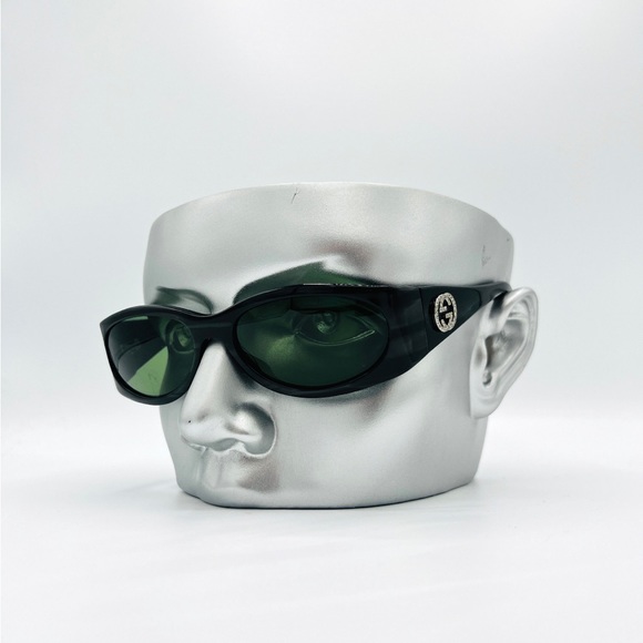 Gucci Sunglasses Oval GG Logo Crystal Black GG 2527 - Picture 2 of 10